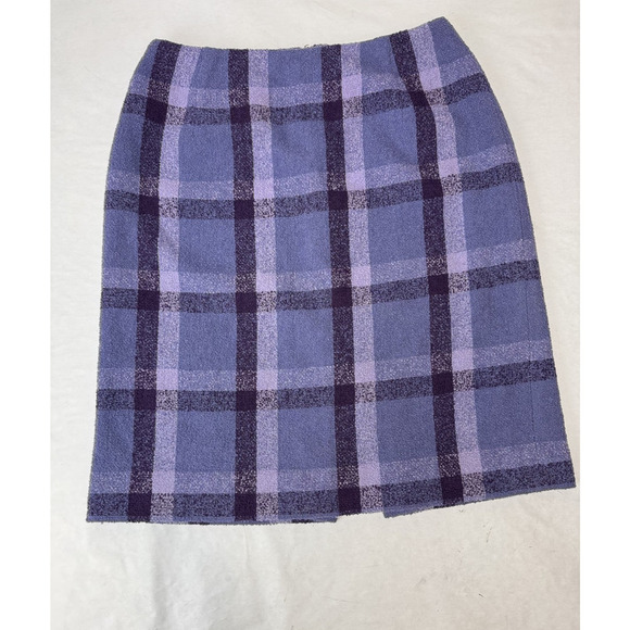 Twee Vintage Plaid Pencil Skirt Wool Pendleton Purple Size 6 Preppy Grease - Picture 1 of 6
